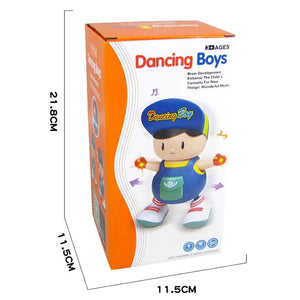Dancing Boys toy box with blue dancing boy figure and flashing LED lights