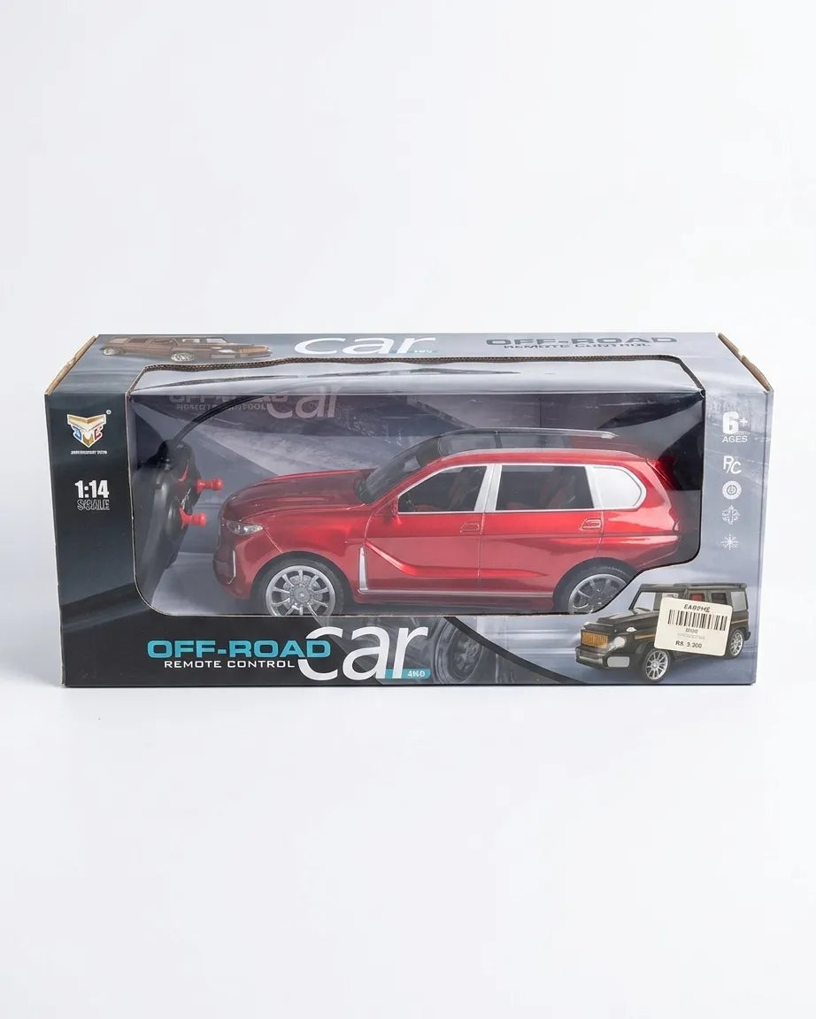 1:14 scale red off-road remote control SUV car in retail box with controller