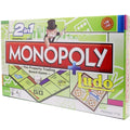 2-in-1 Monopoly and Ludo board game box, green-and-white front with player artwork
