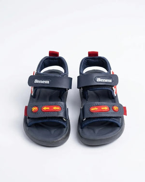 Textured outsole of the navy starfish kids sandal