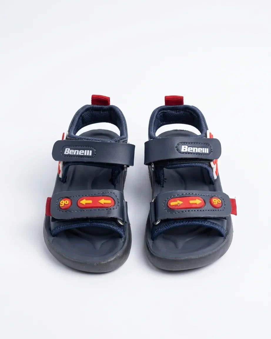 Textured outsole of the navy starfish kids sandal