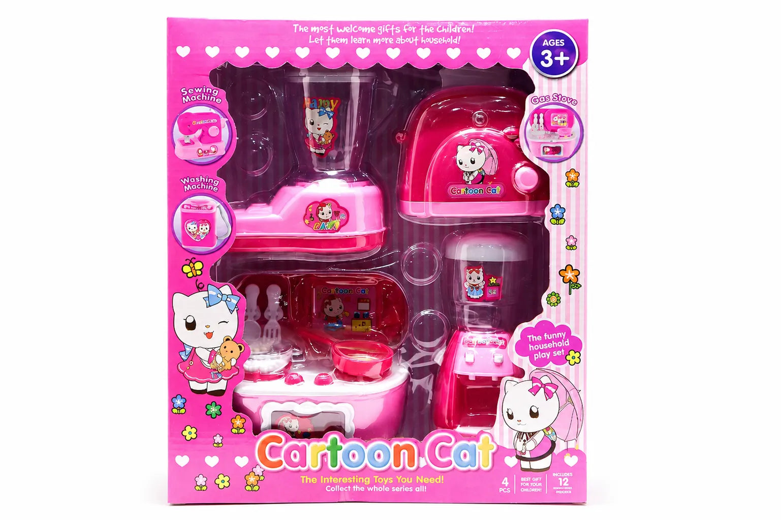 Cartoon Cat Kitchen Playset for Kids