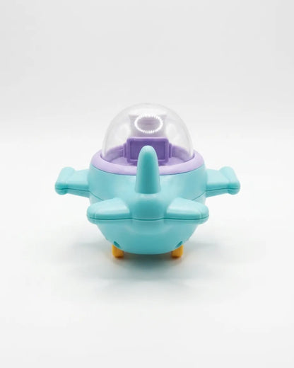 Cute Cartoon Airplane Toy with Snowman Pilot for Kids 1+ Year | Mini Aircraft Toy Sky Blue