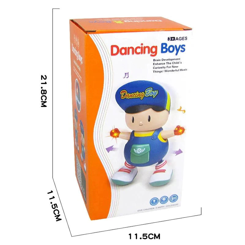 Dancing Boys toy box with blue dancing boy figure and flashing LED lights