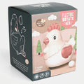 Electric rotating hen toy gift box with egg-laying chicken, lights and music