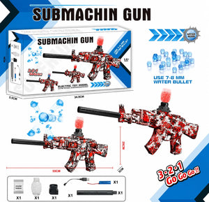 Red and black camo electric water gel blaster toy gun with water beads