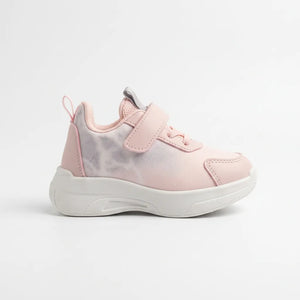 Pink No.1 light-up kids sneaker, inner side and strap detail