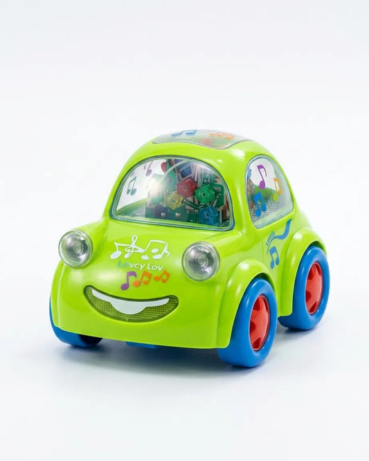 Funny Musical Bump & Go Toy Car Green
