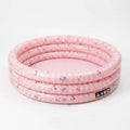 Pink round inflatable kids swimming pool with speckled pattern, 58 x 13 in