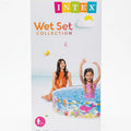 Kids inflatable pool product box with INTEX Wet Set title and sea animal graphics