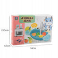 Kids animal sink play set box, cartoon cat sink with accessories