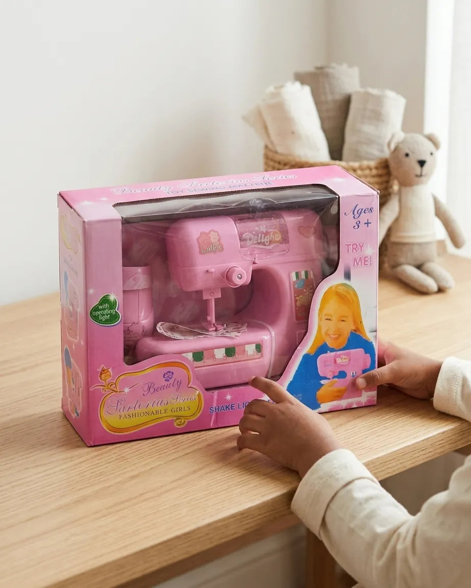 Kids Pink Sewing Machine Toy with Lights & Music