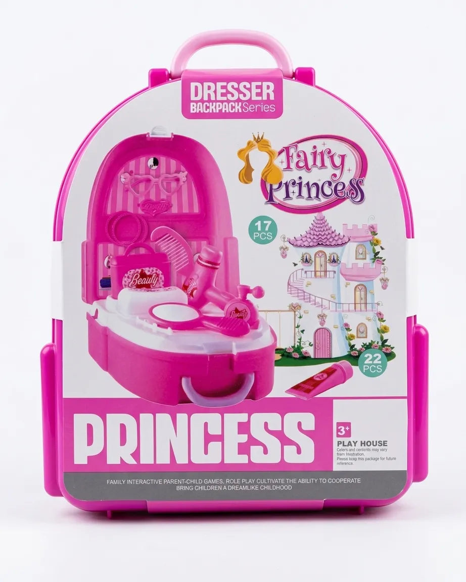 Kids Princess Beauty Dresser Toy – 17-Piece Pretend Play Vanity Set