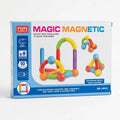Magnetic building blocks set box with colorful pieces and 10-piece count