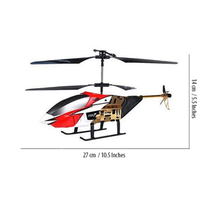 RC gyroscope helicopter toy with rotor blades, side view