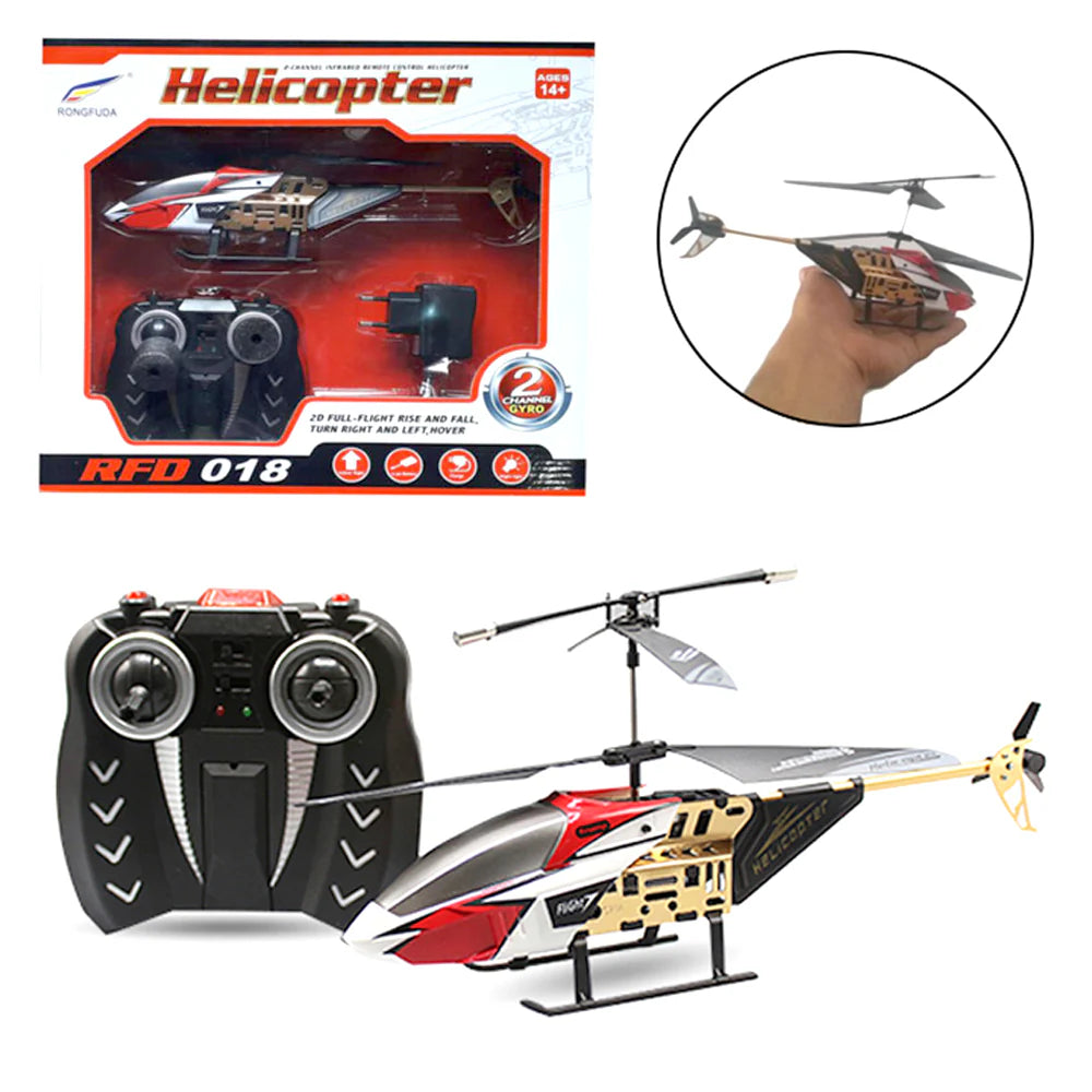 RC gyroscope helicopter with handheld remote control and helicopter body