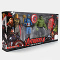 Superhero action figure 4-piece set in window box with four character figures