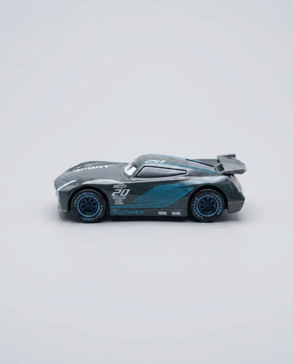 Black and teal diecast race car with front splitter, wheels, and number 20 decal