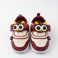 Owl Cartoon Kids Shoes with Strap – Maroon & Cream