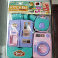 Kids home kitchen cooking toy set with refrigerator and washer