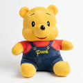 Pooh Bear Soft Plush Stuffed Toy – Cuddly Sitting Bear in Dungarees