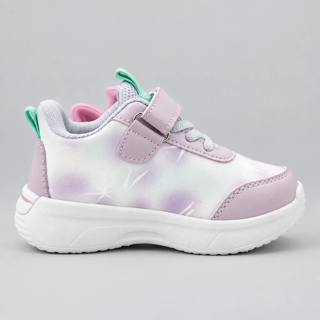 Bunny Blink light-up kids sneakers in pink, inner side view