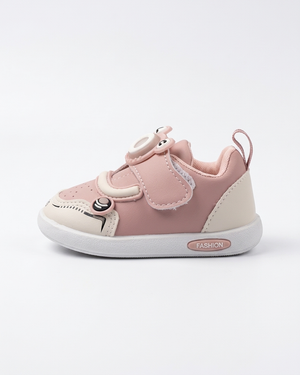Child wearing blue cartoon strap kids sneakers by Farfhe