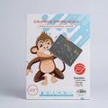 Back packaging of the children's LCD writing board showing pen, erase and lock instructions and care warnings